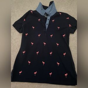 Flamingo embroidered polo tshirt